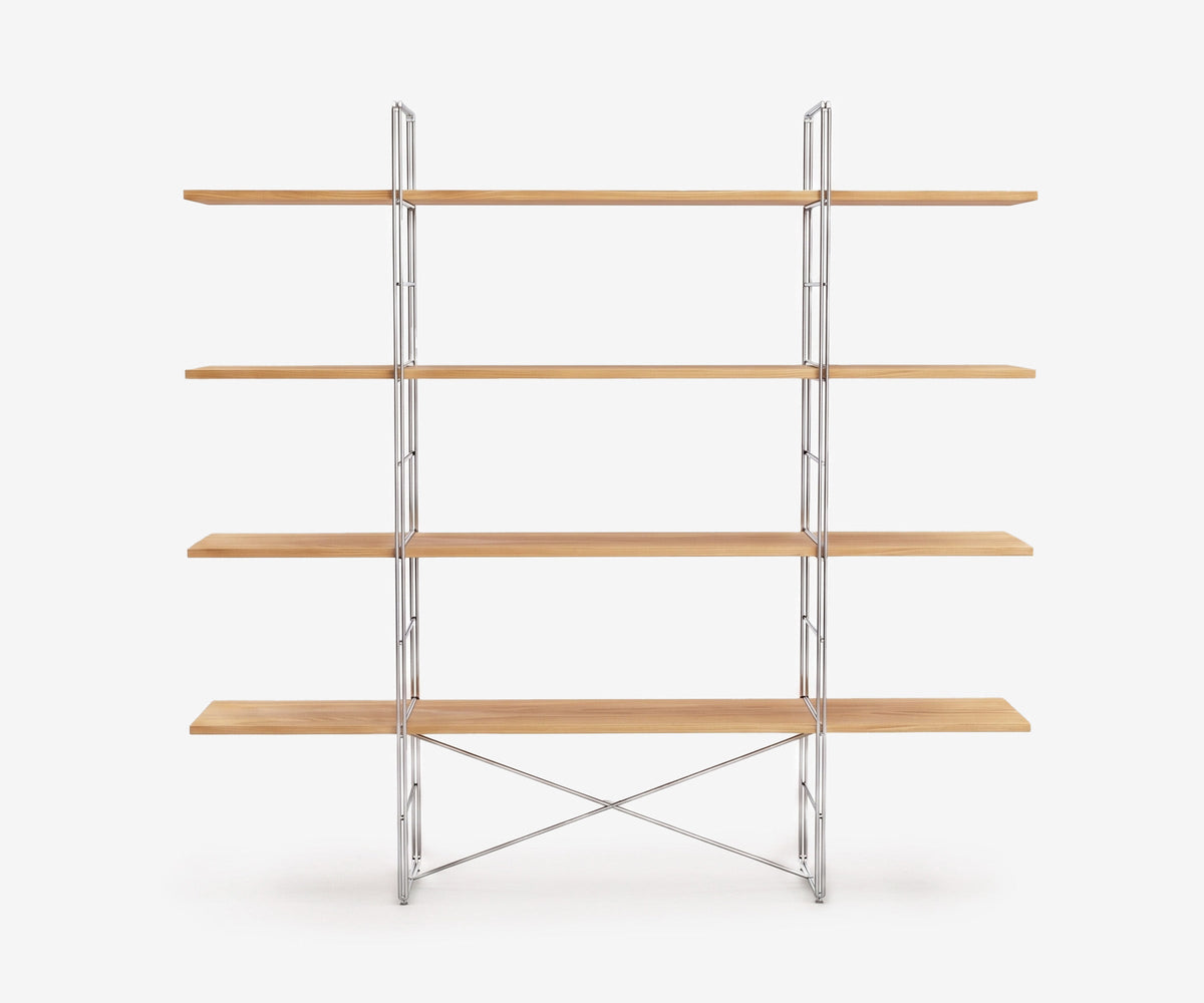 Arka Solid Wood Bookshelf in Amber, 67 inch, front