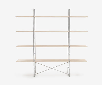 Arka Solid Wood Bookshelf in Raw, 67 inch, front