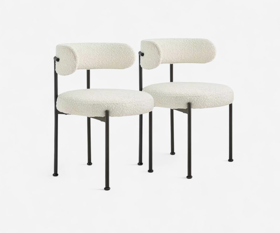 Boucle Dining Chair Set