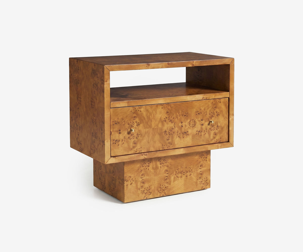 Burl Block Nightstand