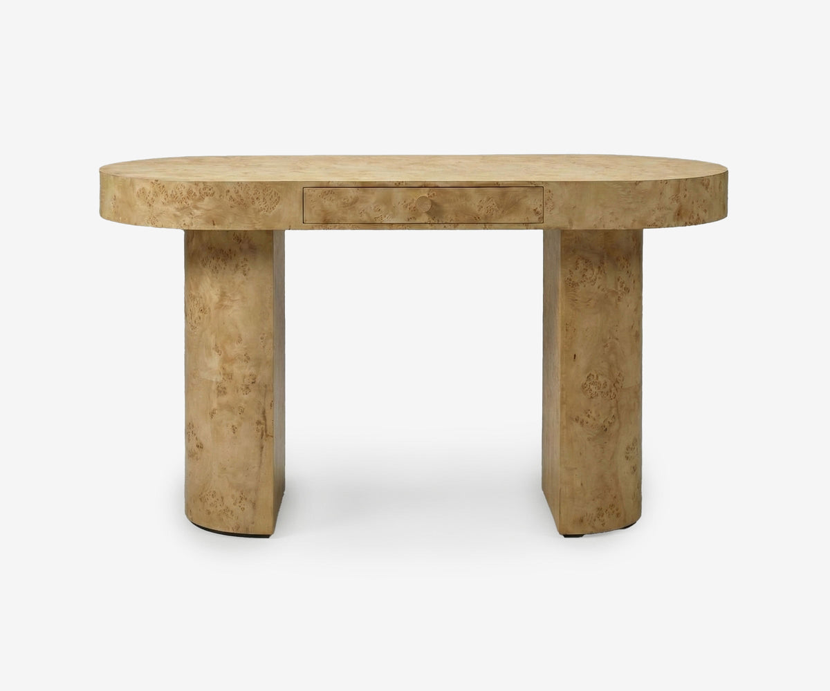 Burl Crescent Desk, view 2