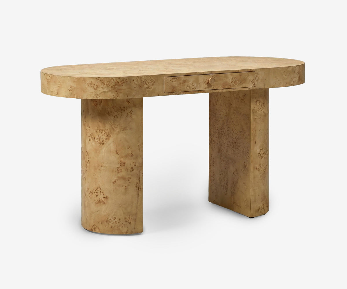 Burl Crescent Desk