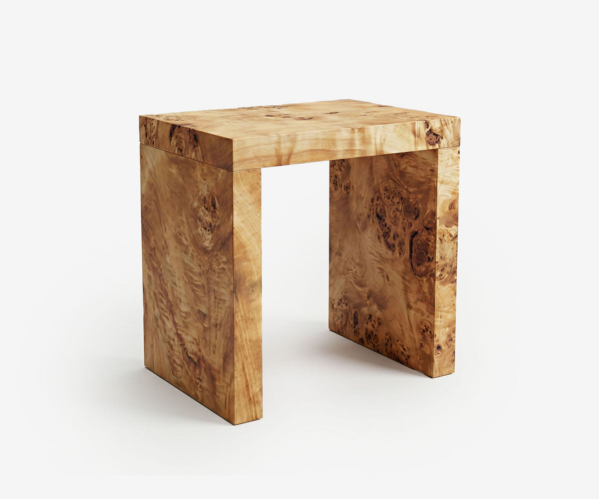 Burl Frame Side Table
