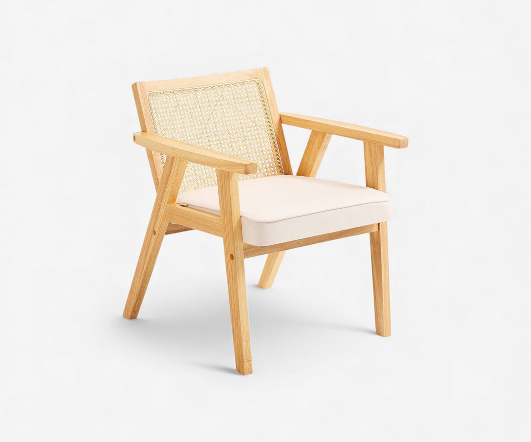Midcentury Caned Rattan Chair
