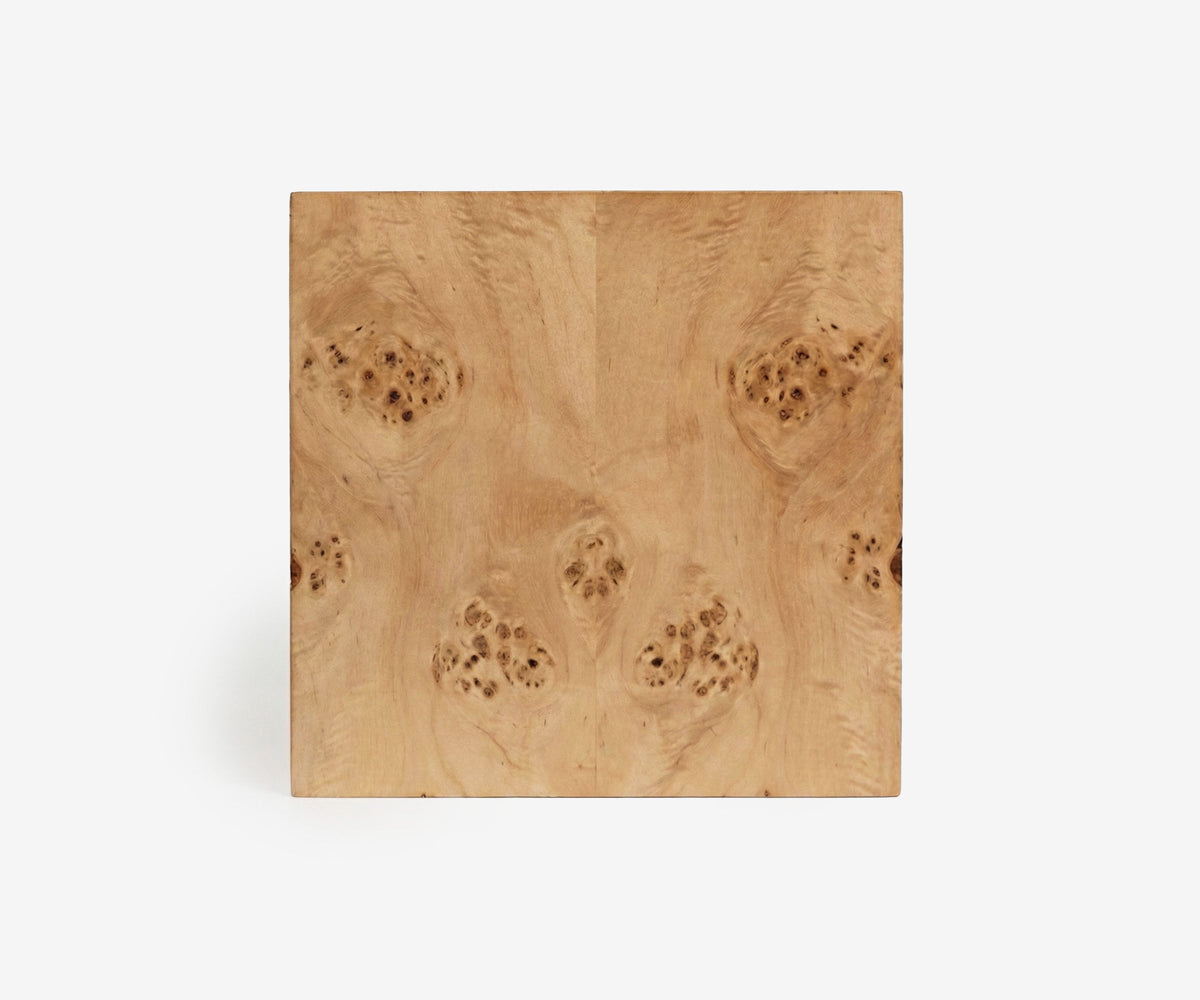 Fleming Burl Cube Side Table, view 2