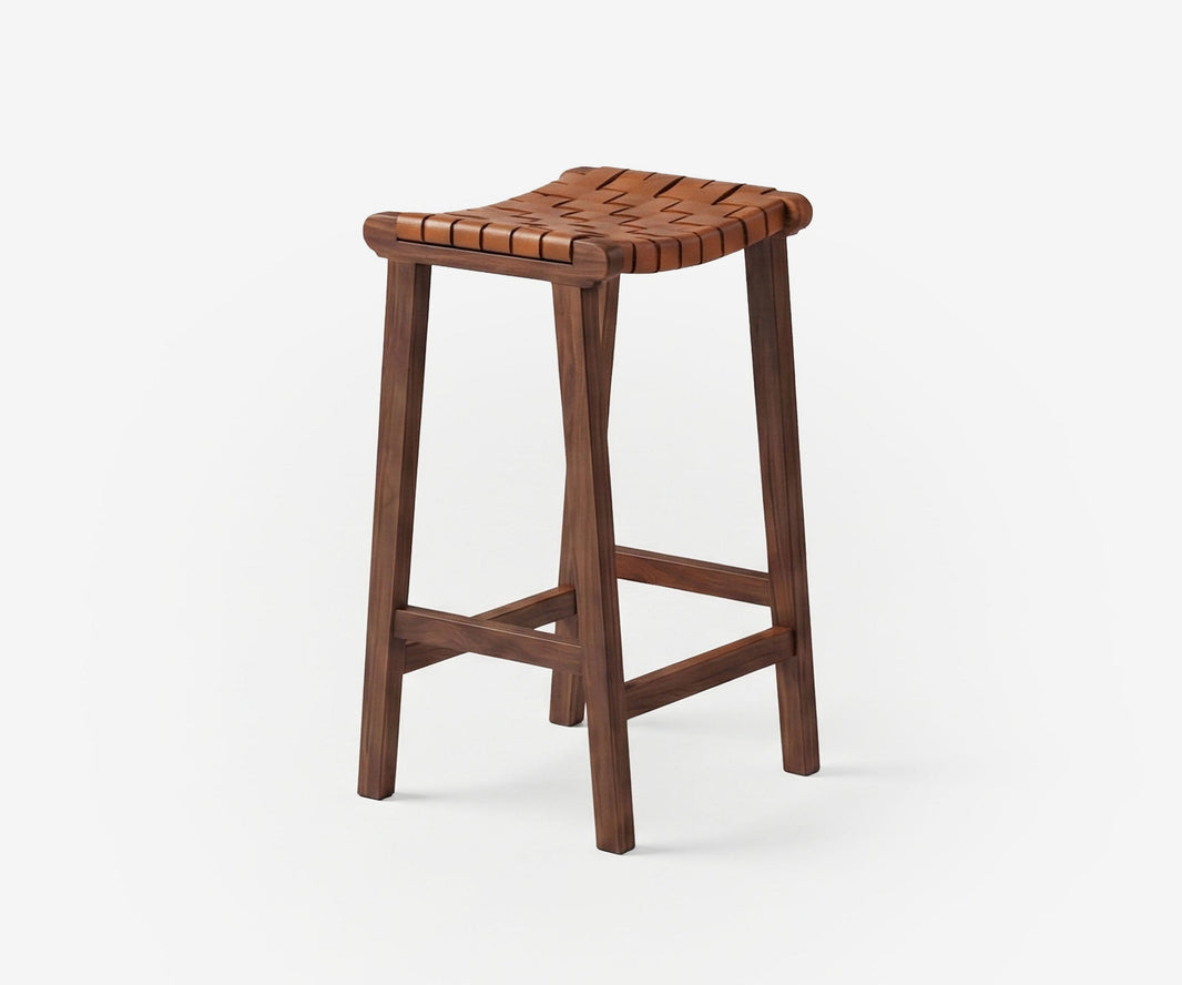 James Leather Bar Stool