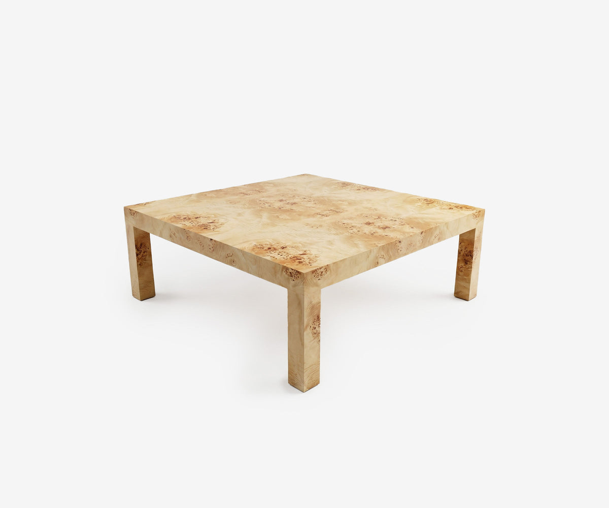 Parsons Burl Coffee Table, view 2