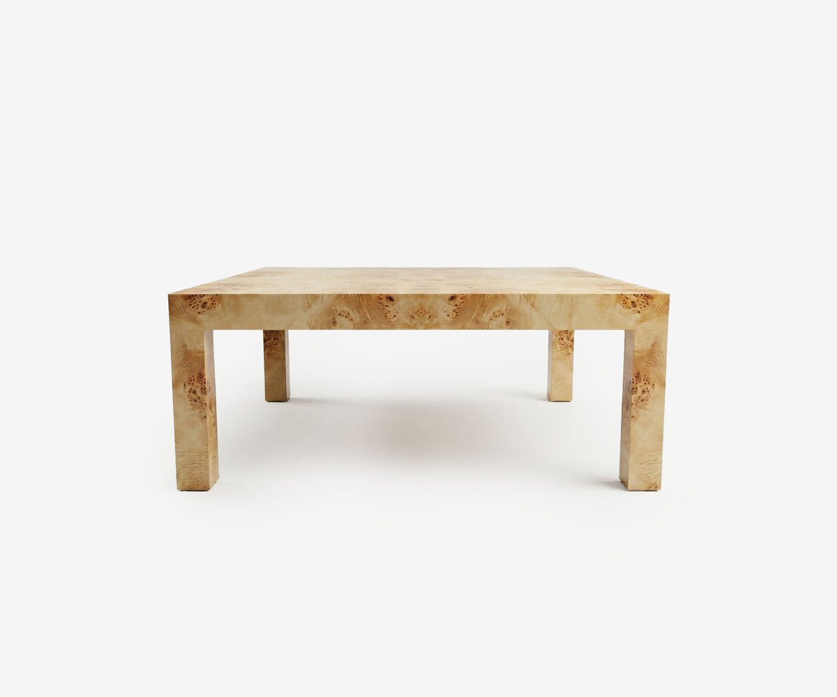 Parsons Burl Coffee Table