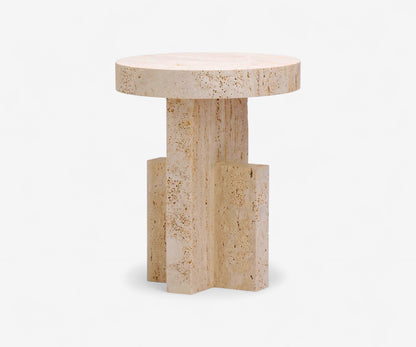 Pietra Travertine Side Table, view 3