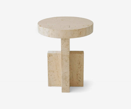 Pietra Travertine Side Table, view 6