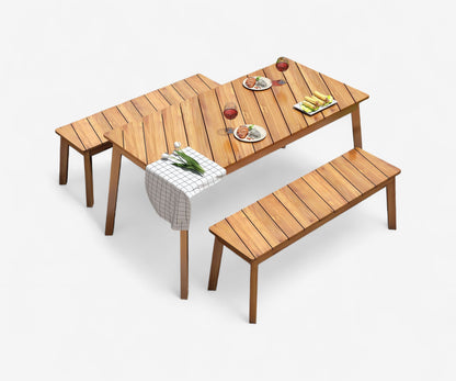 Rayas Acacia Wood Patio Dining Set