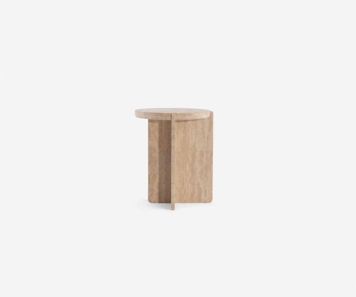 Tratto Travertine Side Table, view 4