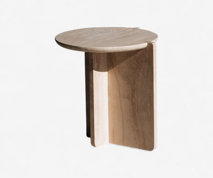 Tratto Travertine Side Table, view 2
